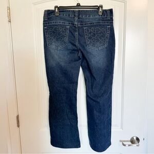 Guess bedazzled pocket Y2K Vintage Nostalgia Blue Flare Wide Leg Jeans size 31